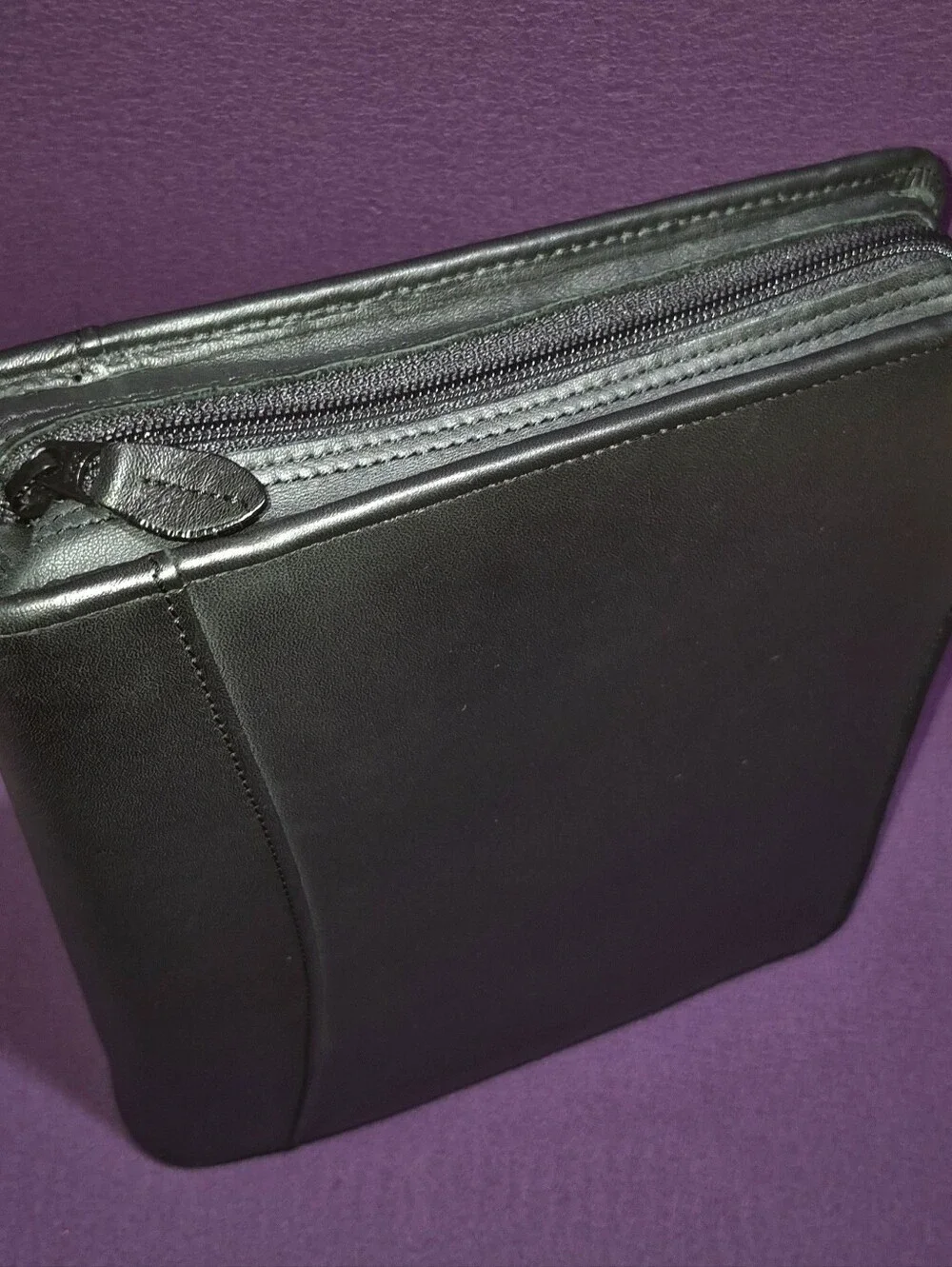 Kirkland Signature 7 Ring Binder Classic Planner Black Premium Leather Zip Case
